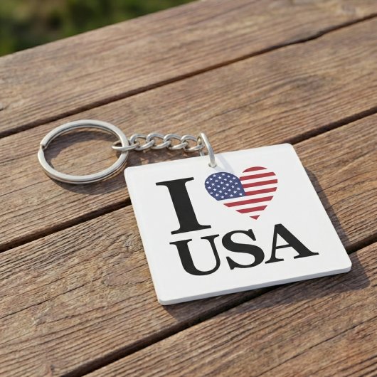 Porte-clés Classic "I ❤️ USA" Porte - clé de déclaration