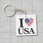 Porte-clés Classic "I ❤️ USA" Porte - clé de déclaration