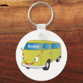 Porte-clés Classic lime green van cartoon (Recto)