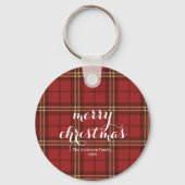 Porte-clés Classic Plaid Merry Christmas Festive - (Recto)