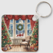Porte-clés Classic Santa and Reindeer Keychain | Merry Christ (Dos)