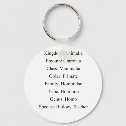 Porte-clés Classification biologique - Professeur de biologie (Recto)