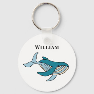 Porte-clés Classique baleine pour enfants avec nom personnali