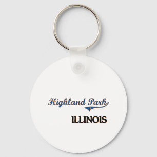 Porte-clés Classique de ville de Highland Park l'Illinois