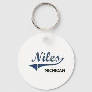 Porte-clés Classique de ville de Niles Michigan