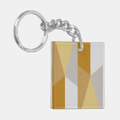 Porte-clés Classique moderne géométrique Jaune doré, Art Gris (Devant gauche)