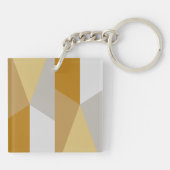 Porte-clés Classique moderne géométrique Jaune doré, Art Gris (Dos)