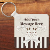 Porte-clés Classique Personnalisé Grille Moderne Cute Bunny T (Recto)