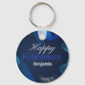 Porte-clés Classique rustique moderne Bleu&blanc Bonne retrai (Recto)