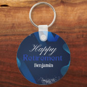 Porte-clés Classique rustique moderne Bleu&blanc Bonne retrai (Recto)