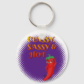 Porte-clés Classique Sassy Et Hot Pepper Diva Violet (Recto)