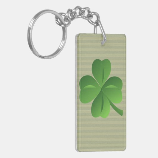 Porte-clés Classique tendance irlandais Lucky Shamrock (Devant gauche)