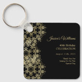 Porte-clés Classy Gold & Black Damask 40e anniversaire (Recto)