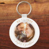 Porte-clés Classy Gold Chic Moderne Mariage Photo personnalis (Recto)