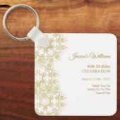 Porte-clés Classy Gold Damask 40e anniversaire (Recto)
