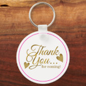 Porte-clés Classy Gold rose 100e anniversaire Merci Favor (Verso)