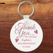 Porte-clés Classy Rose Gold 50e anniversaire Merci Favor (Recto)