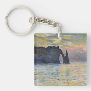 Porte-clés Claude Monet - La Falaise, Etretat, Coucher de sol