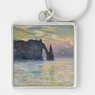 Porte-clés Claude Monet - La Falaise, Etretat, Coucher de sol