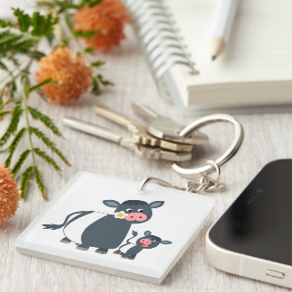 Porte-clés Clavier Acrylique pour vache et veau à ceinture ca