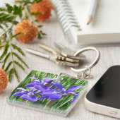Porte-clés Clavier Acrylique Purple Irises (Devant Droit)