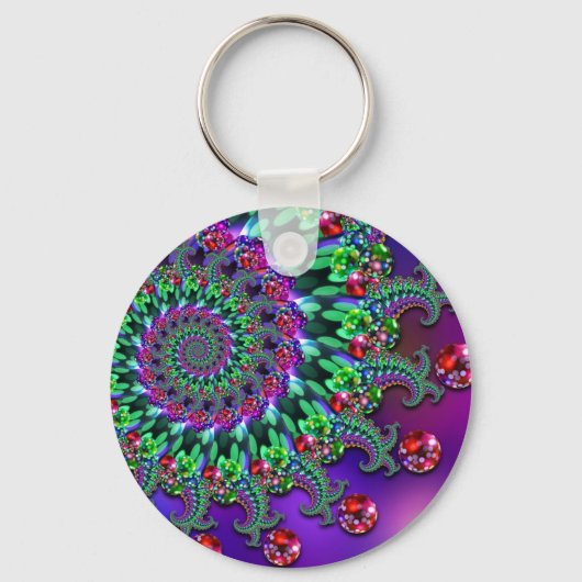 Porte-clés Clavier - Bokeh Fractal Purple Turquoise (Recto)