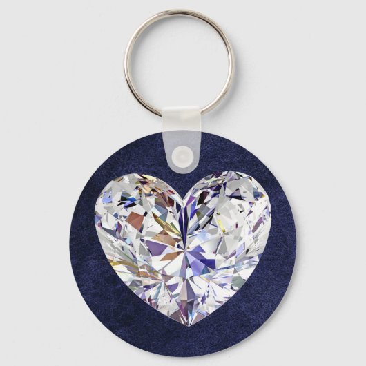 Porte-clés Clavier Cardiant en Cuir Bleu (Recto)
