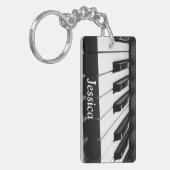 Porte-clés Clavier Classique Noir et Blanc (Devant gauche)