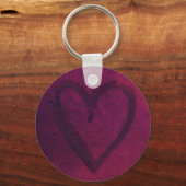 Porte-clés Clavier Coeur rouillé (rose profond) (Recto)