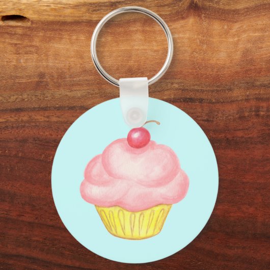 Porte-clés Clavier Cupcake Rose (Recto)