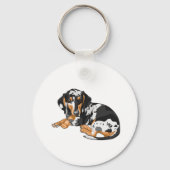 Porte-clés Clavier Dachshund Dapple (Recto)