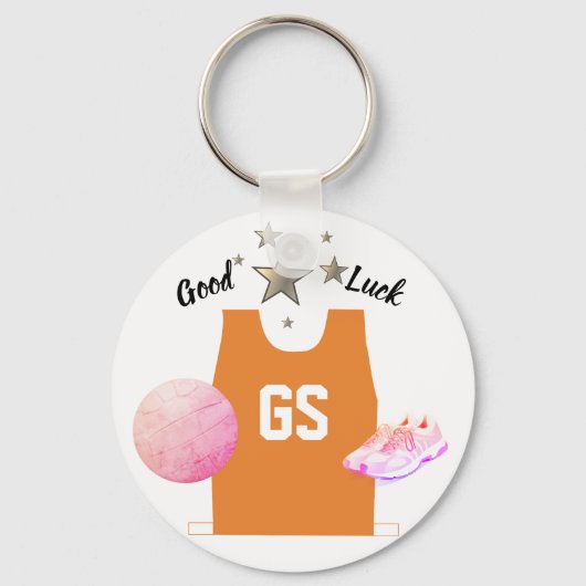 Porte-clés Clavier de but GS personnalisé Netball de tir de b (Recto)