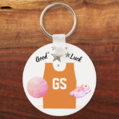 Porte-clés Clavier de but GS personnalisé Netball de tir de b (Recto)