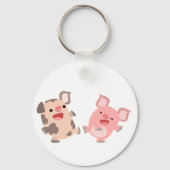 Porte-clés Clavier de cochons de dessin animé de danse mignon (Recto)