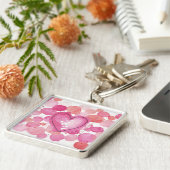 Porte-clés Clavier de coeur aquarelle (Côté)