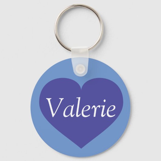Porte-clés Clavier de coeur bleu (Recto)