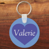 Porte-clés Clavier de coeur bleu (Recto)
