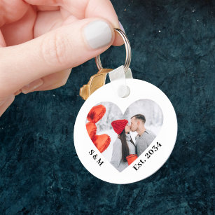 Porte-clés Clavier de coeur personnalisé Couple