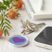 Porte-clés Clavier de coeur pourpre (Côté)