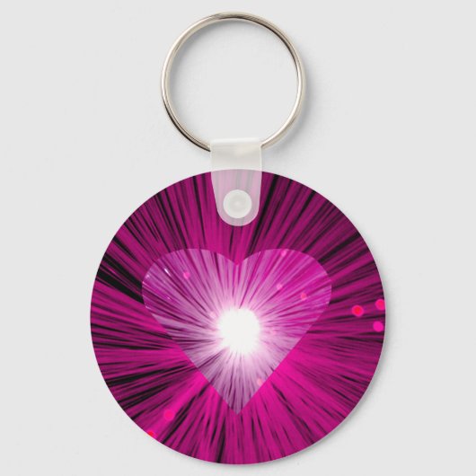Porte-clés Clavier de coeur rose rond (Recto)