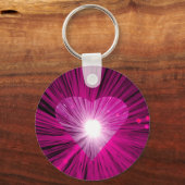 Porte-clés Clavier de coeur rose rond (Recto)