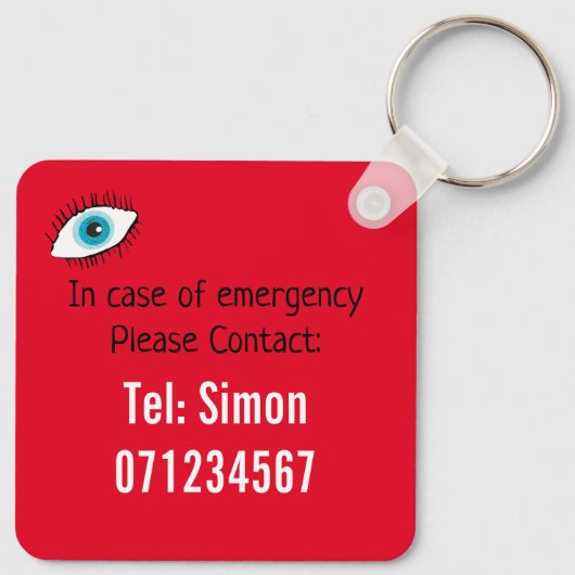 Porte-clés Clavier de contact pour handicap visuel (Dos)