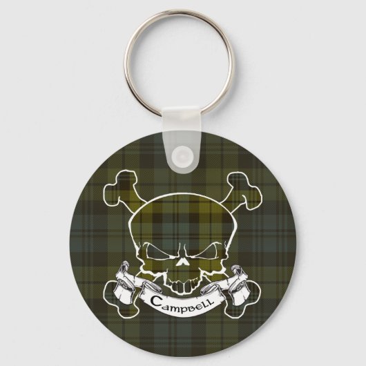 Porte-clés Clavier de crâne Campbell Tartan (Recto)