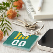 Porte-clés Clavier de crosse personnalisé, Porte - clé de foo (Devant Droit)