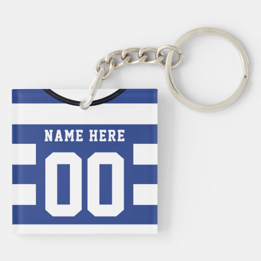 Porte-clés Clavier de Jersey de Football Personnalisable, Ble (Dos)