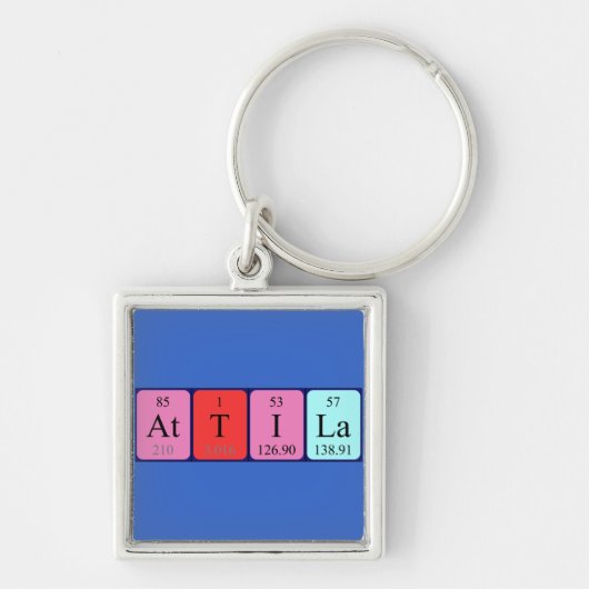 Porte-clés Clavier de nom de table périodique Attila (Devant)