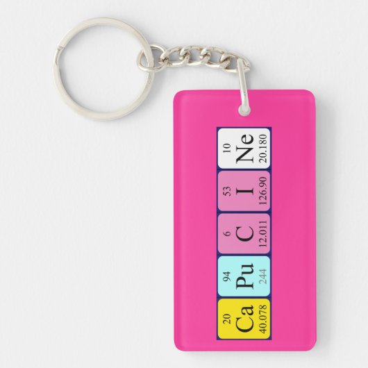 Porte-clés Clavier de nom de table périodique Capucine (Devant)