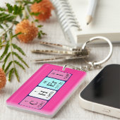 Porte-clés Clavier de nom de table périodique Cheri (Devant droit)