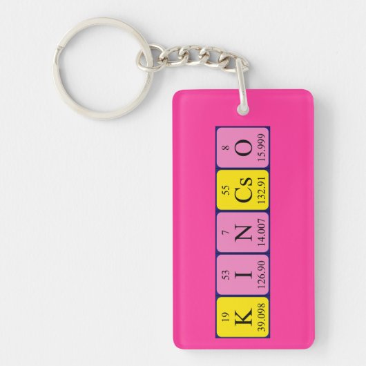 Porte-clés Clavier de nom de table périodique Kincsö (Devant)