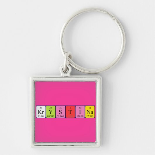 Porte-clés Clavier de nom de table périodique Krystina (Devant)